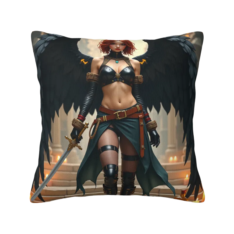 Housse de Coussin en Peluche Valkyrie de la Nuit - OkOmall