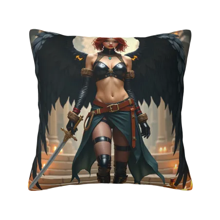Housse de Coussin en Peluche Valkyrie de la Nuit - OkOmall