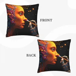 Housse de coussin robot futuriste - Okomall