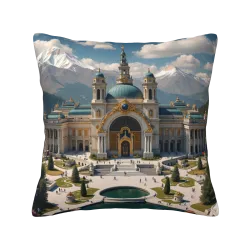 Housse de coussin en peluche Jardin du Palais Élégant - Okomall