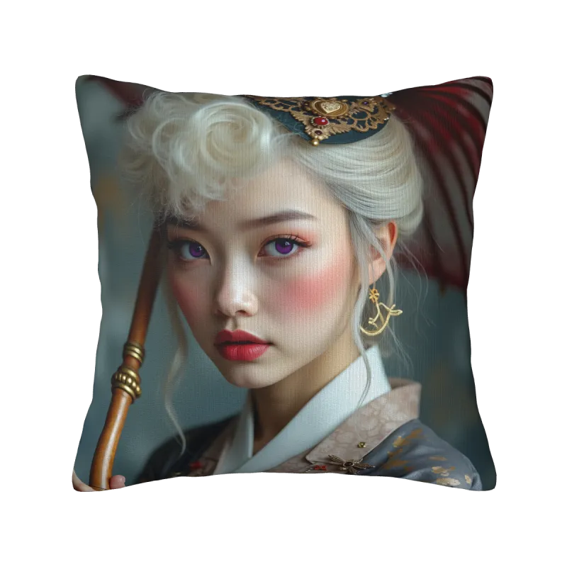 Aesthetic Girl Plush Pillow Cover - Okomall