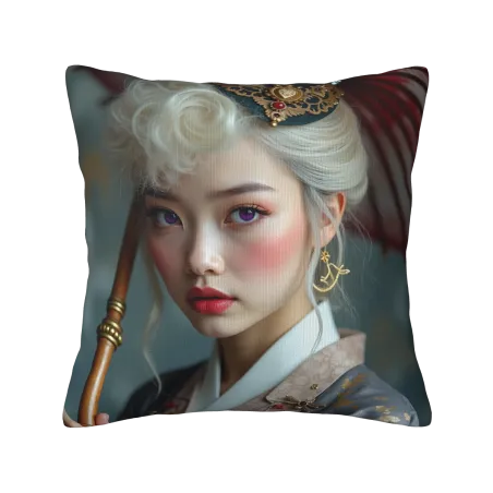 Aesthetic Girl Plush Pillow Cover - Okomall