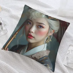 唯美少女毛绒抱枕套 - Okomall