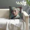 唯美少女毛绒抱枕套 - Okomall