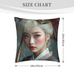 Aesthetic Girl Plush Pillow Cover - Okomall