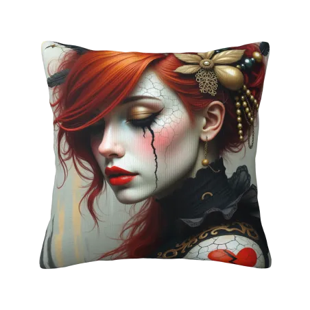 Housse de coussin en peluche à motif de beauté recto verso - Okomall