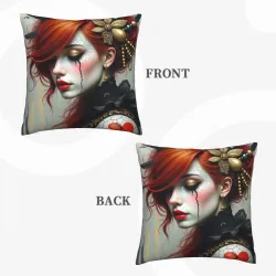 Funda de cojín de felpa con diseño de belleza de doble cara - Okomall