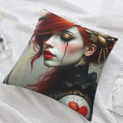 Funda de cojín de felpa con diseño de belleza de doble cara - Okomall