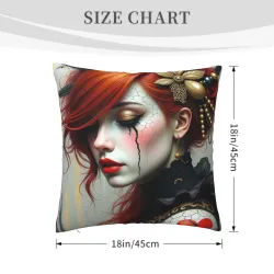 Housse de coussin en peluche à motif de beauté recto verso - Okomall