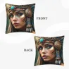 Federa cuscino in peluche con motivo di bellezza esotica - Okomall