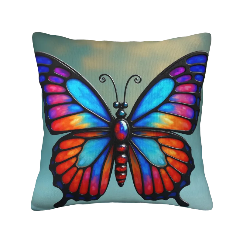 Copertura cuscino in peluche sfumato arcobaleno - Okomall