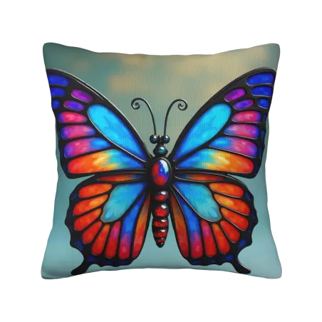 Copertura cuscino in peluche sfumato arcobaleno - Okomall