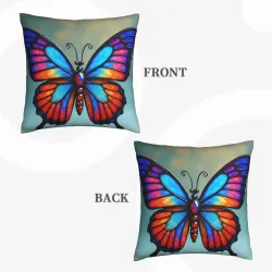 Housse de coussin en peluche dégradé arc-en-ciel - Okomall