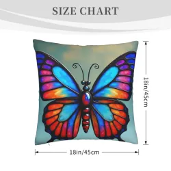 Housse de coussin en peluche dégradé arc-en-ciel - Okomall