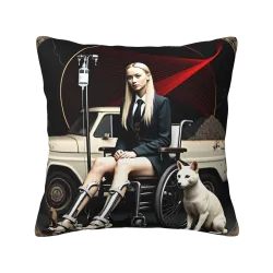 Housse de Coussin en Peluche Motif Fille Fashion - Okomall
