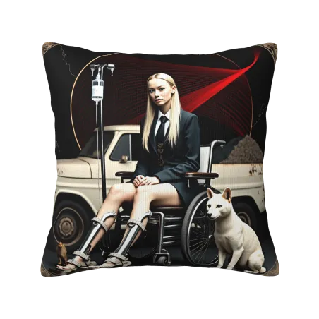 Fodera di Cuscino in Peluche con Motivo di Ragazza Fashion - Okomall