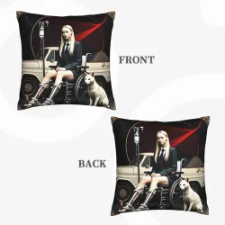 Funda de Almohada de Peluche con Estampado de Chica Fashion - Okomall