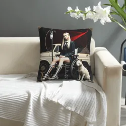 Housse de Coussin en Peluche Motif Fille Fashion - Okomall
