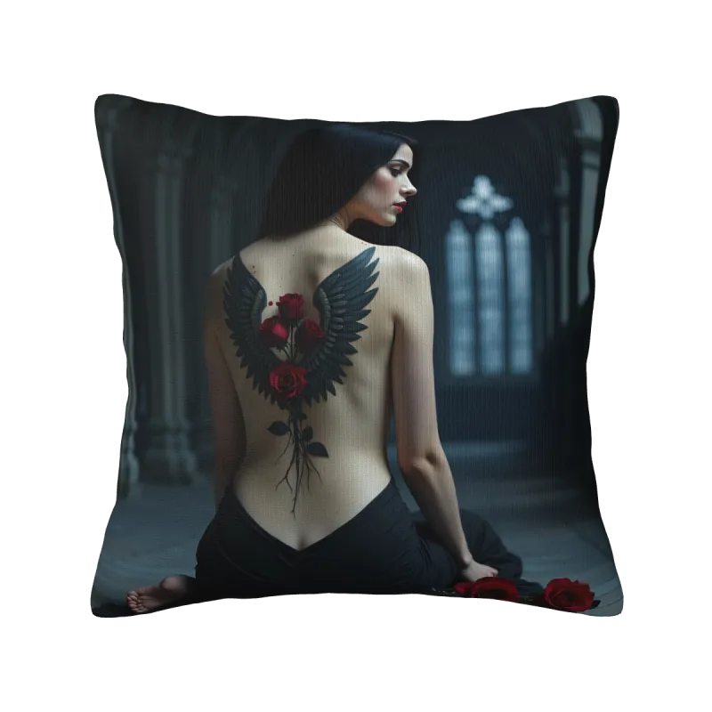 Federa cuscino in peluche con ritratto femminile da sogno - Okomall