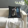 Housse de coussin en peluche avec portrait féminin de rêve - Okomall