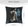 Housse de coussin en peluche avec portrait féminin de rêve - Okomall