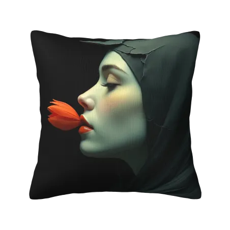 Cuscino in peluche con ritratto femminile bellissimo a doppio lato - Okomall