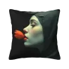 Funda de cojín de peluche con retrato femenino hermoso de doble cara - Okomall