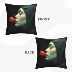 Cuscino in peluche con ritratto femminile bellissimo a doppio lato - Okomall