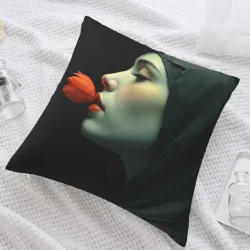 Cuscino in peluche con ritratto femminile bellissimo a doppio lato - Okomall