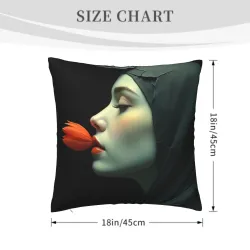 Funda de cojín de peluche con retrato femenino hermoso de doble cara - Okomall