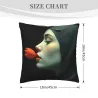 Funda de cojín de peluche con retrato femenino hermoso de doble cara - Okomall