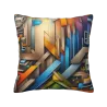 Funda de cojín de peluche geométrica abstracta - 18x18 pulgadas | OKOMALL