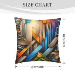 غطاء وسادة فروي هندسي مجرد - 45 × 45 سم | OKOMALL