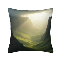 Housse de coussin en peluche abstraite 'Flux de lumière' - Okomall