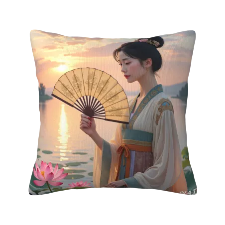 锦绣美人抱枕套 - 18x18英寸 | Okomall