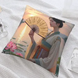 Funda de cojín Jinxiu Meiren - 18x18 pulgadas | Okomall