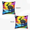 Copri-cuscino in peluche con motivo di animali astratti - Okomall