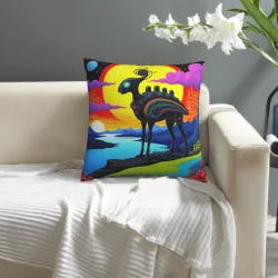 Copri-cuscino in peluche con motivo di animali astratti - Okomall