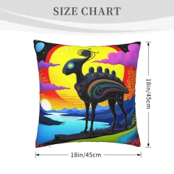 Funda de cojín de peluche con diseño abstracto de animales - Okomall