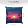 Funda de cojín de felpa con vista al atardecer en la playa - Okomall