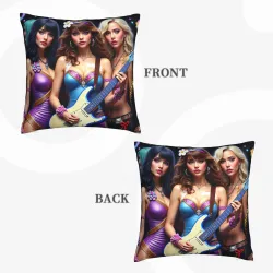 Housse de coussin en peluche style vintage - Femme charmante - Okomall