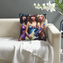 Housse de coussin en peluche style vintage - Femme charmante - Okomall