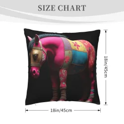 Housse de coussin en peluche à motif abstrait de fer à cheval - Décoration intérieure Okomall