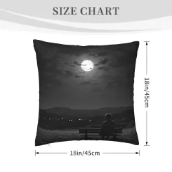 Housse de coussin en peluche Forêt Silencieuse - OkOmall