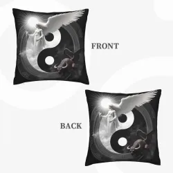 Housse de coussin en peluche à motif de poisson zen - Okomall