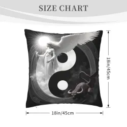 Housse de coussin en peluche à motif de poisson zen - Okomall