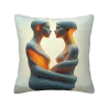 Housse de coussin en peluche à motif abstrait de femme recto verso - Okomall