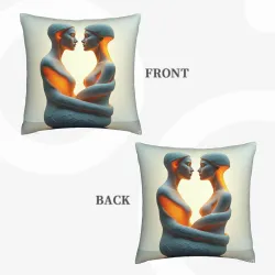 Housse de coussin en peluche à motif abstrait de femme recto verso - Okomall