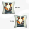Housse de coussin en peluche à motif abstrait de femme recto verso - Okomall