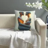 Federa cuscino in peluche con motivo astratto di donna fronte retro - Okomall